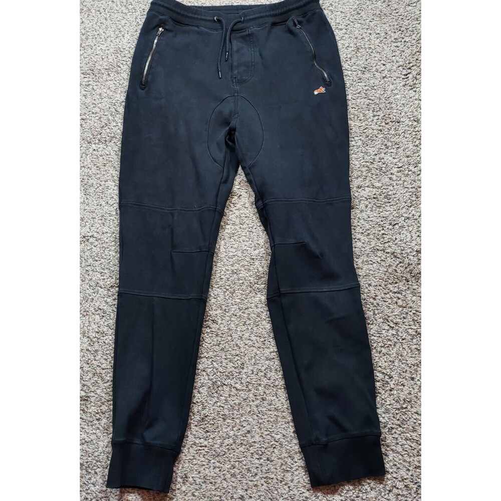 Akoo Sweatpants Jogger Style Heavy Cotton Blend Black Stretch Waist Mens XXL